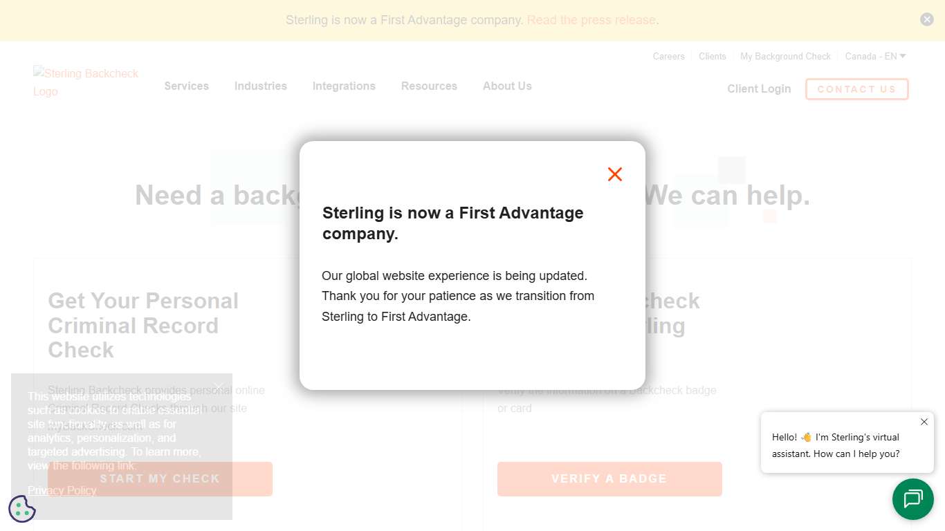 Backcheck Canada - Sterling, a First Advantage company